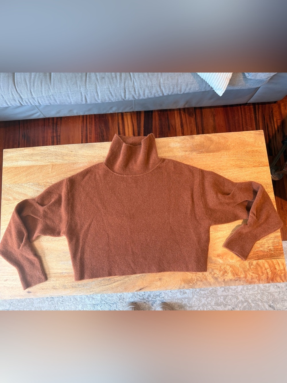 NWT Alexander Wang Rust/Brown Turtleneck Cropped Sweater - Women